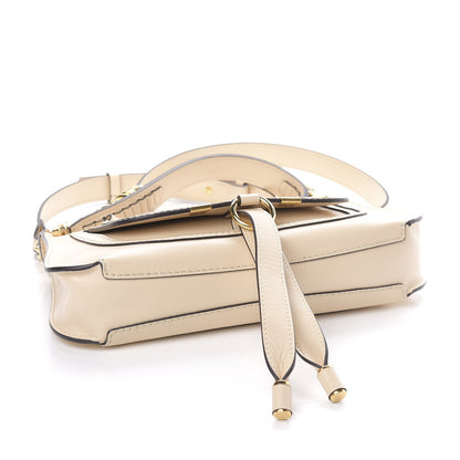 Chloe Shiny Calfskin Small Marcie Saddle Shoulder Bag Cream 4 of 9