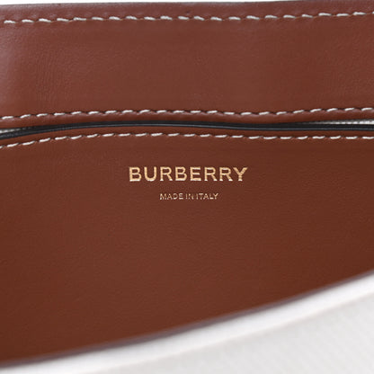 Burberry Canvas Horseferry Print Note Crossbody Bag Natural Tan Fiery Red 5 of 7