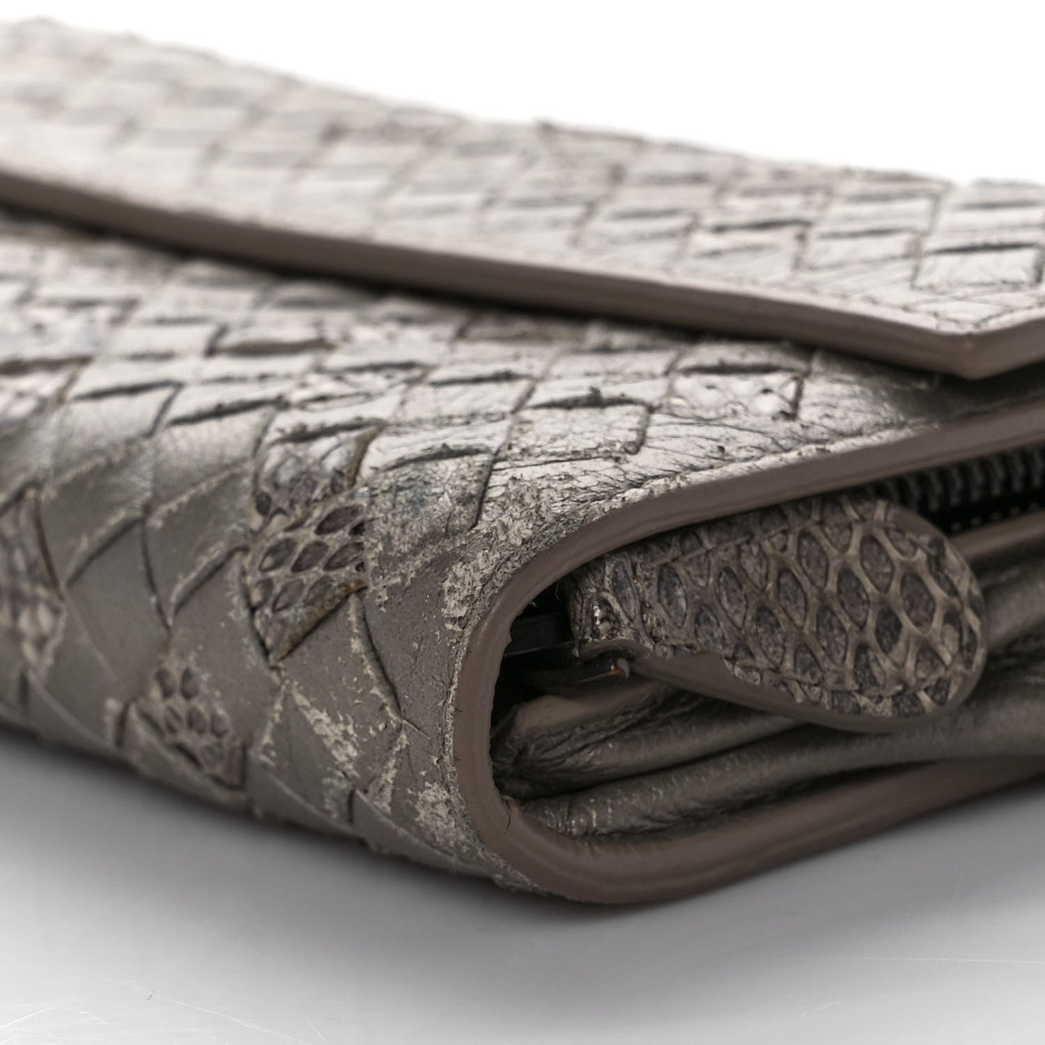 Bottega Veneta Metallic Nappa Intrecciato Ayers Continental Wallet Petale 9 of 9