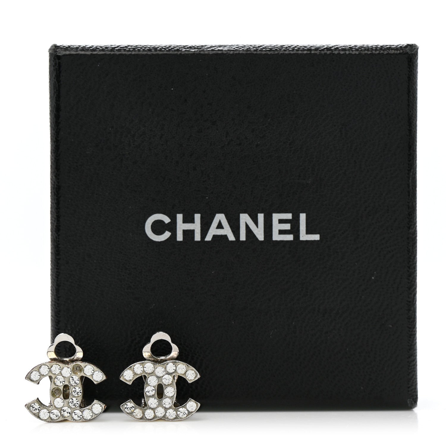 Chanel Crystal CC Clip on Earrings Silver 7 of 7