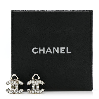 Chanel Crystal CC Clip on Earrings Silver 7 of 7