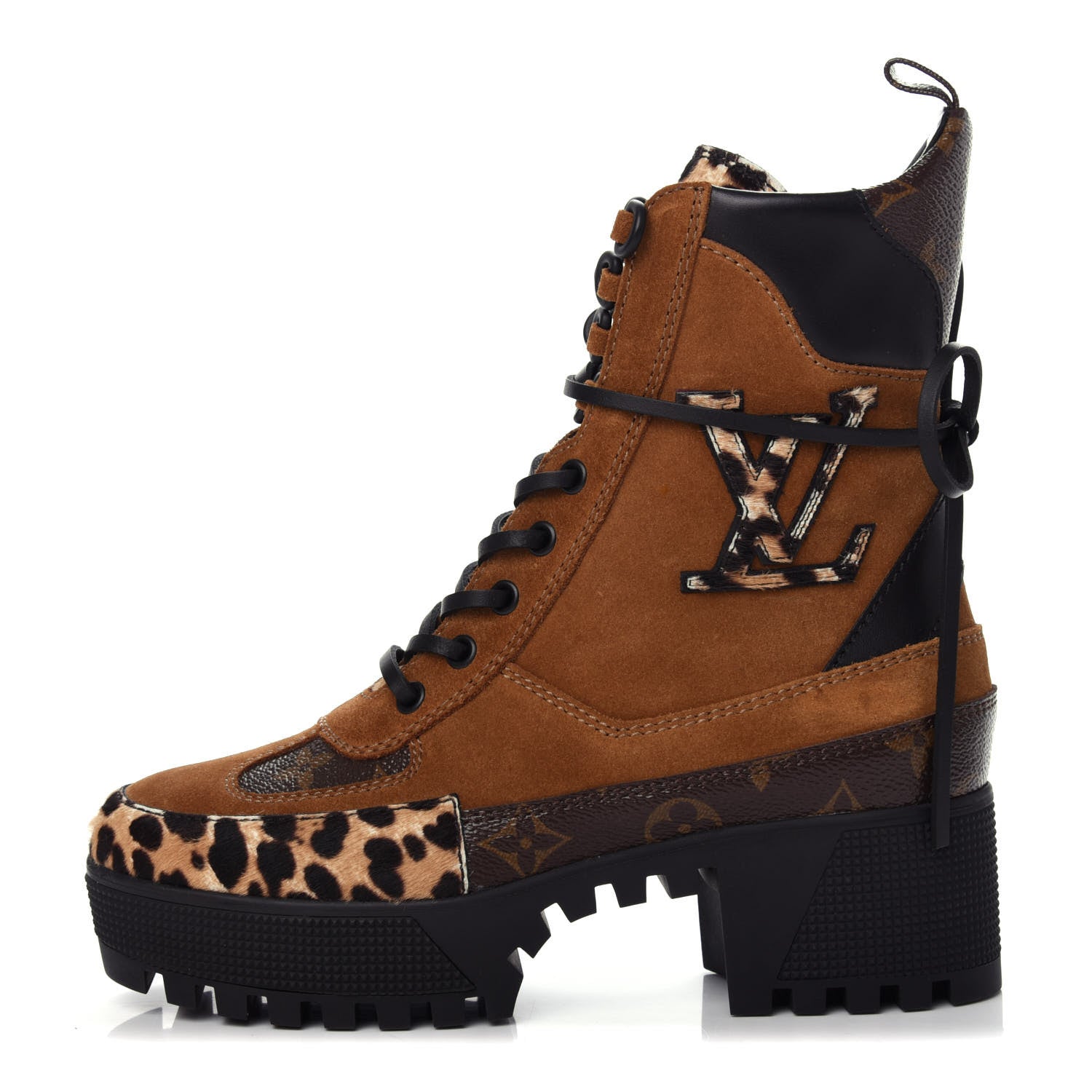 Louis Vuitton Suede Calfskin Monogram Laureate Platform Desert Boots 36 Cognac 1 of 11