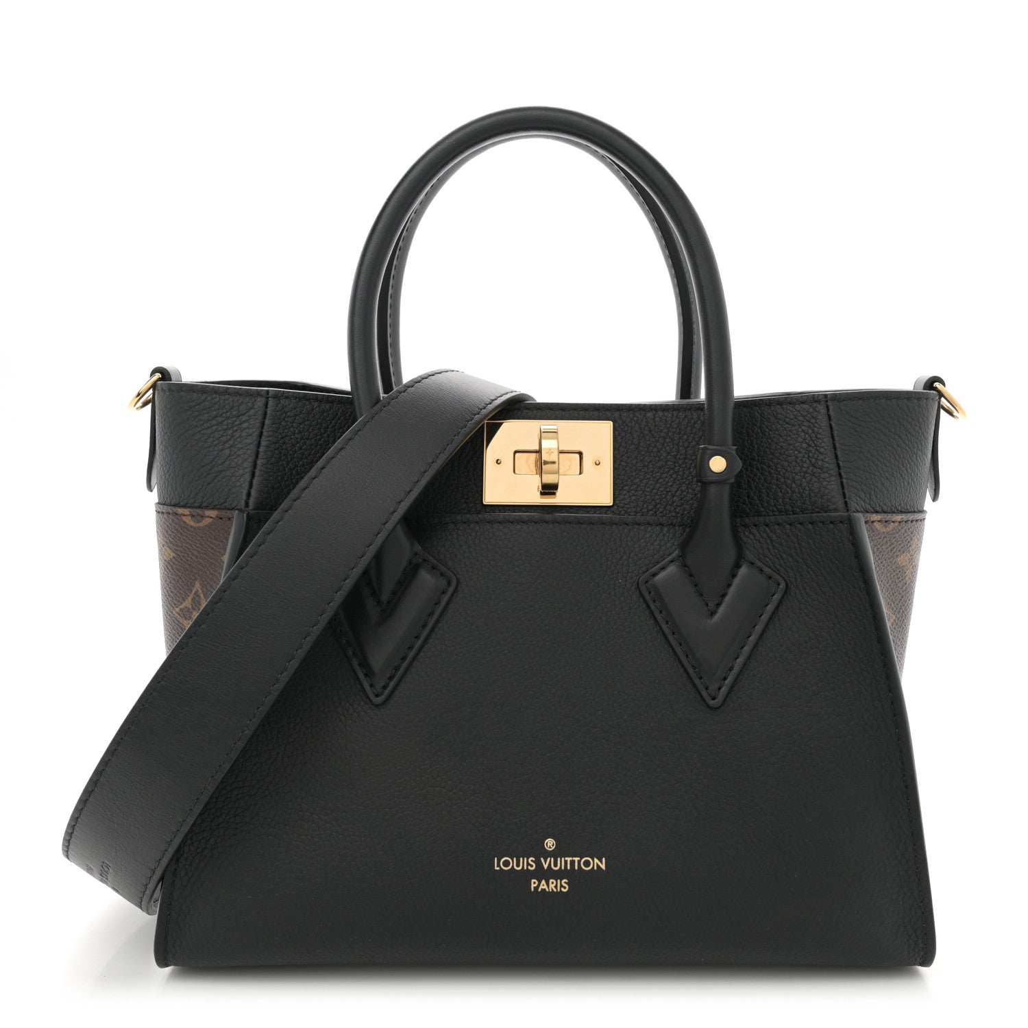 Louis Vuitton Calfskin Monogram On My Side PM Black 1 of 9