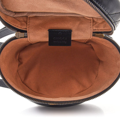 Gucci Calfskin Matelasse Mini GG Marmont Round Backpack Black 7 of 11