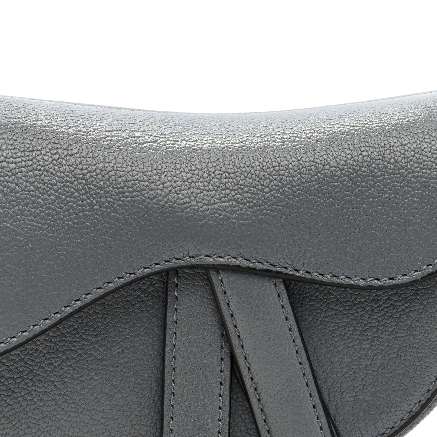 Grained Calfskin Mini Saddle Bag Sky Blue