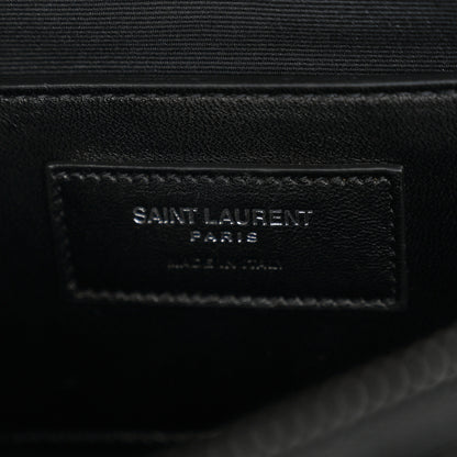 Saint Laurent Sheepskin Matelasse Chevron Monogram Monochrome Large College Satchel Black 6 of 10