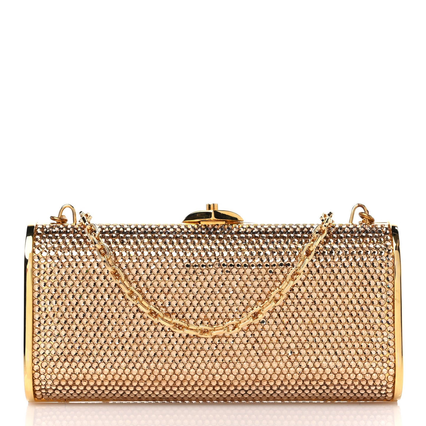 Swarovski Crystal Minaudiere Clutch Gold