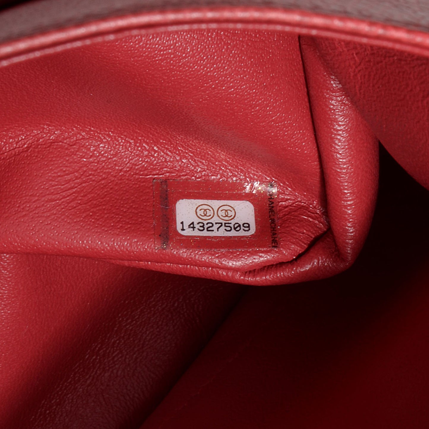 Caviar Jumbo Double Flap Dark Red