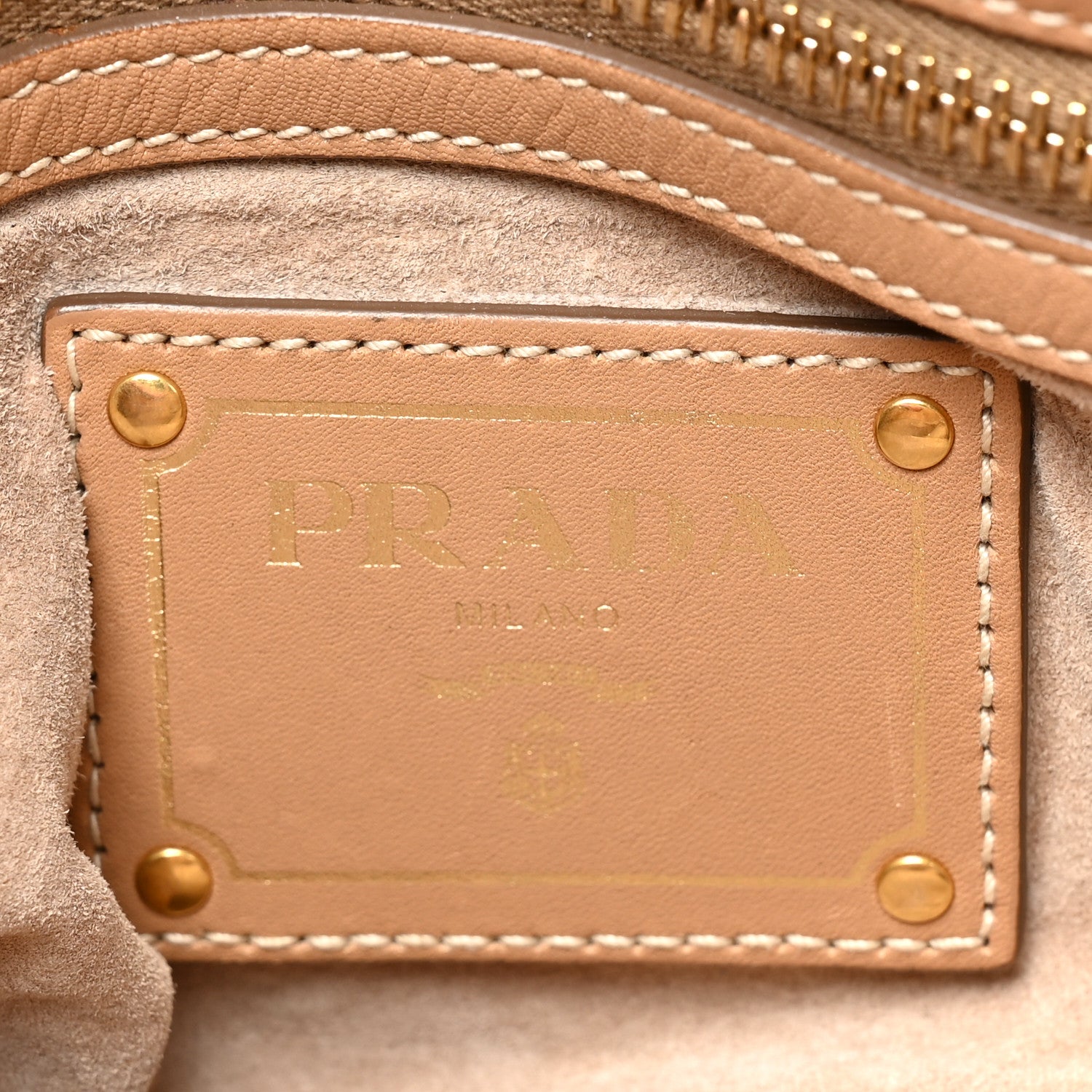 Prada Soft Calfskin Shopping Satchel Sabbia 6 of 16