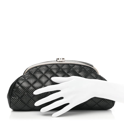 Chanel Lambskin Perforated Timeless Clutch Black 4 of 16