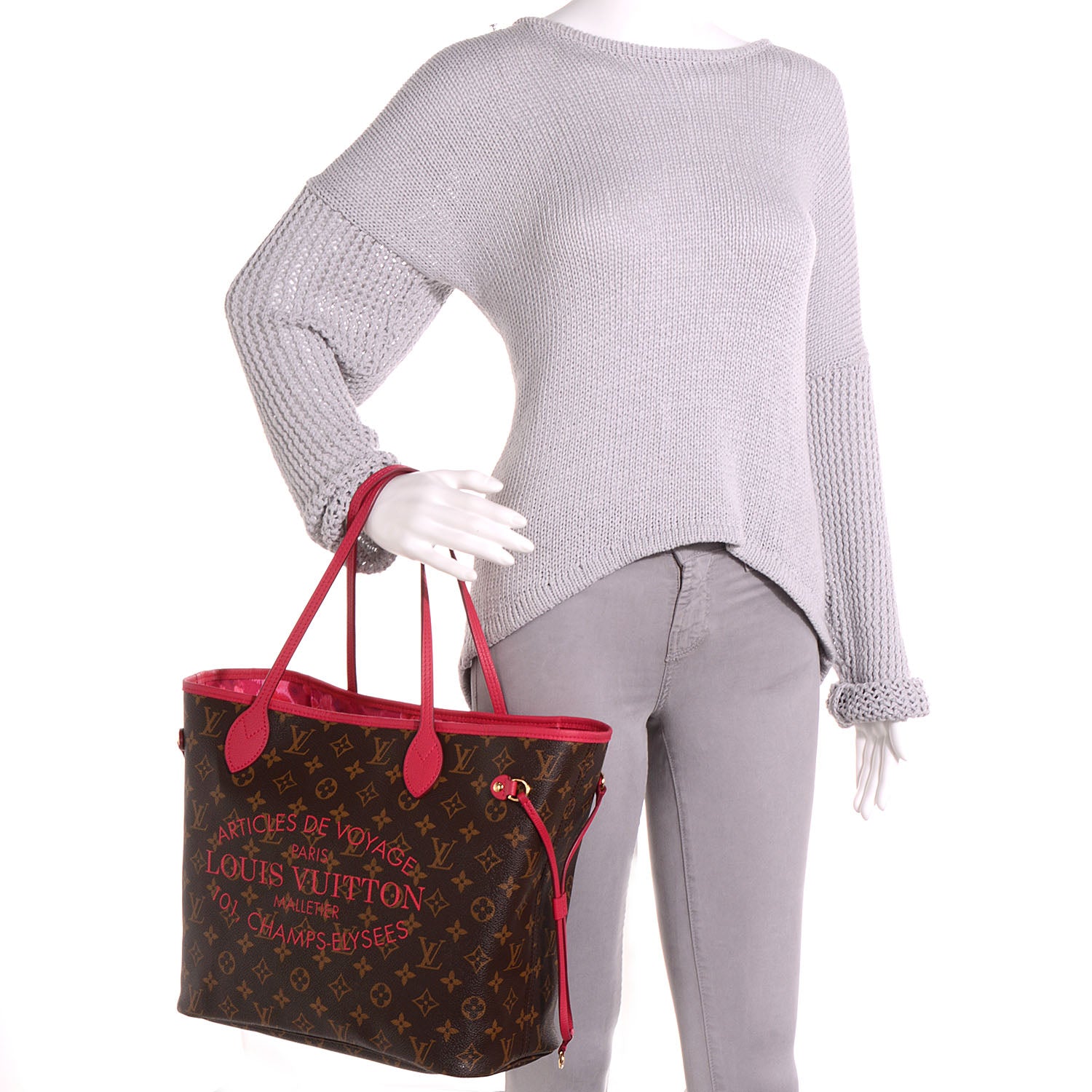 Louis Vuitton Monogram Articles de Voyage Ikat Neverfull MM Rose Indien 2 of 7