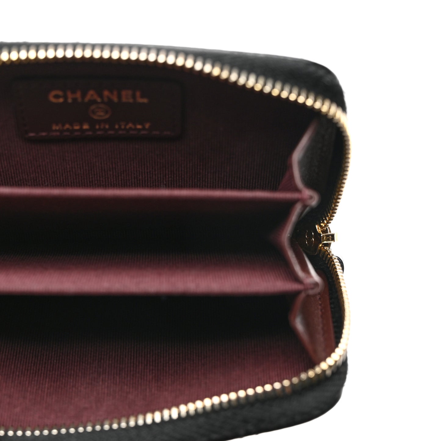 Caviar Quilted Zip Coin Purse Black