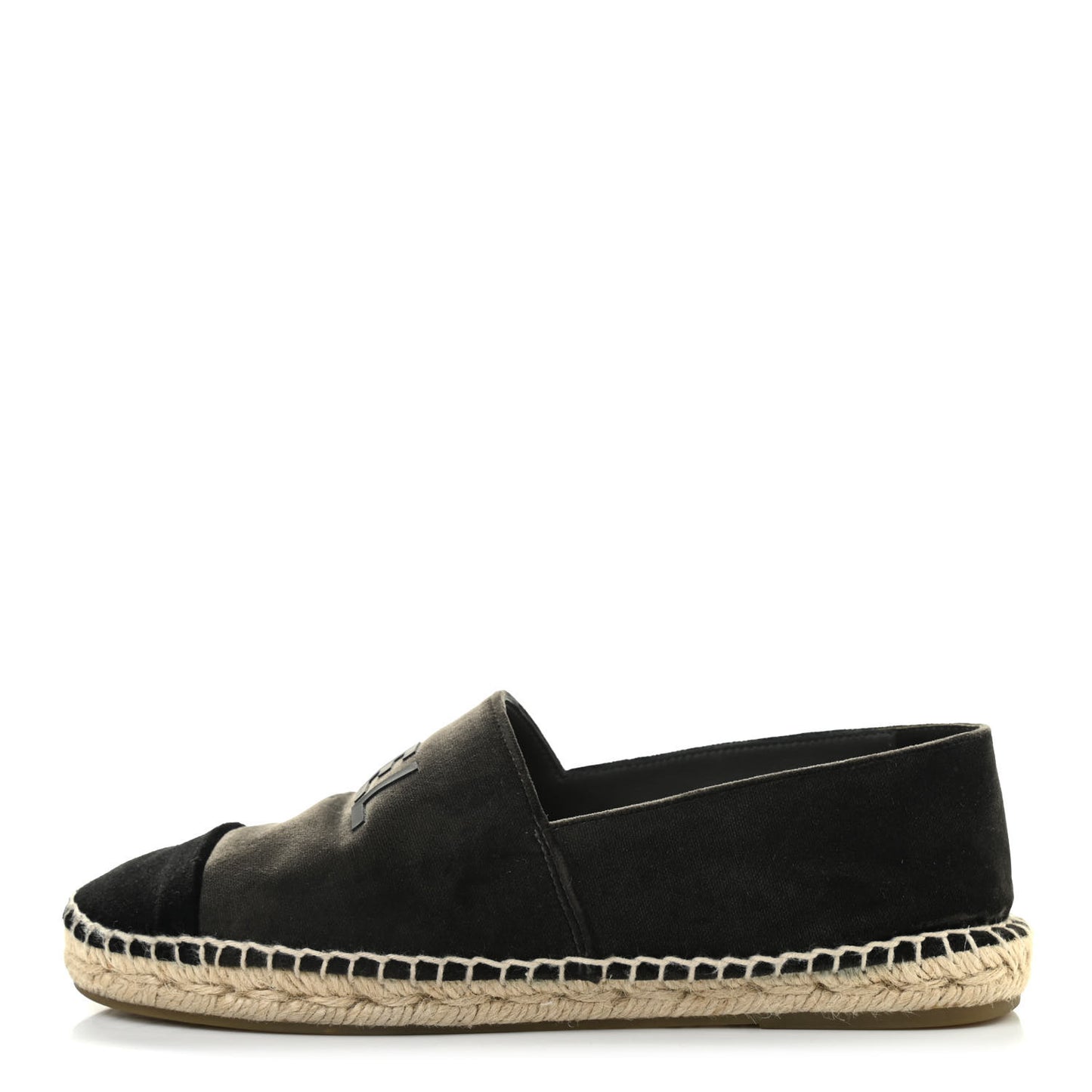 Velvet Logo Espadrilles 37 Grey Black
