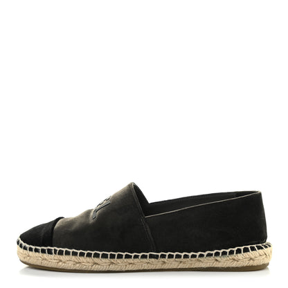 Chanel Velvet Logo Espadrilles 37 Grey Black 2 of 26