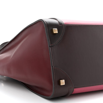 Celine Satin Calfskin Mini Tri-Color Luggage Purple Orchid 9 of 13