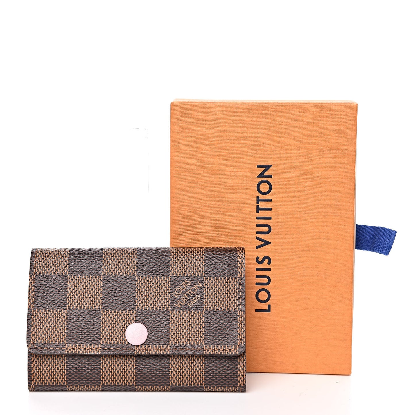 Damier Ebene Multicles 6 Key Holder Rose Ballerine
