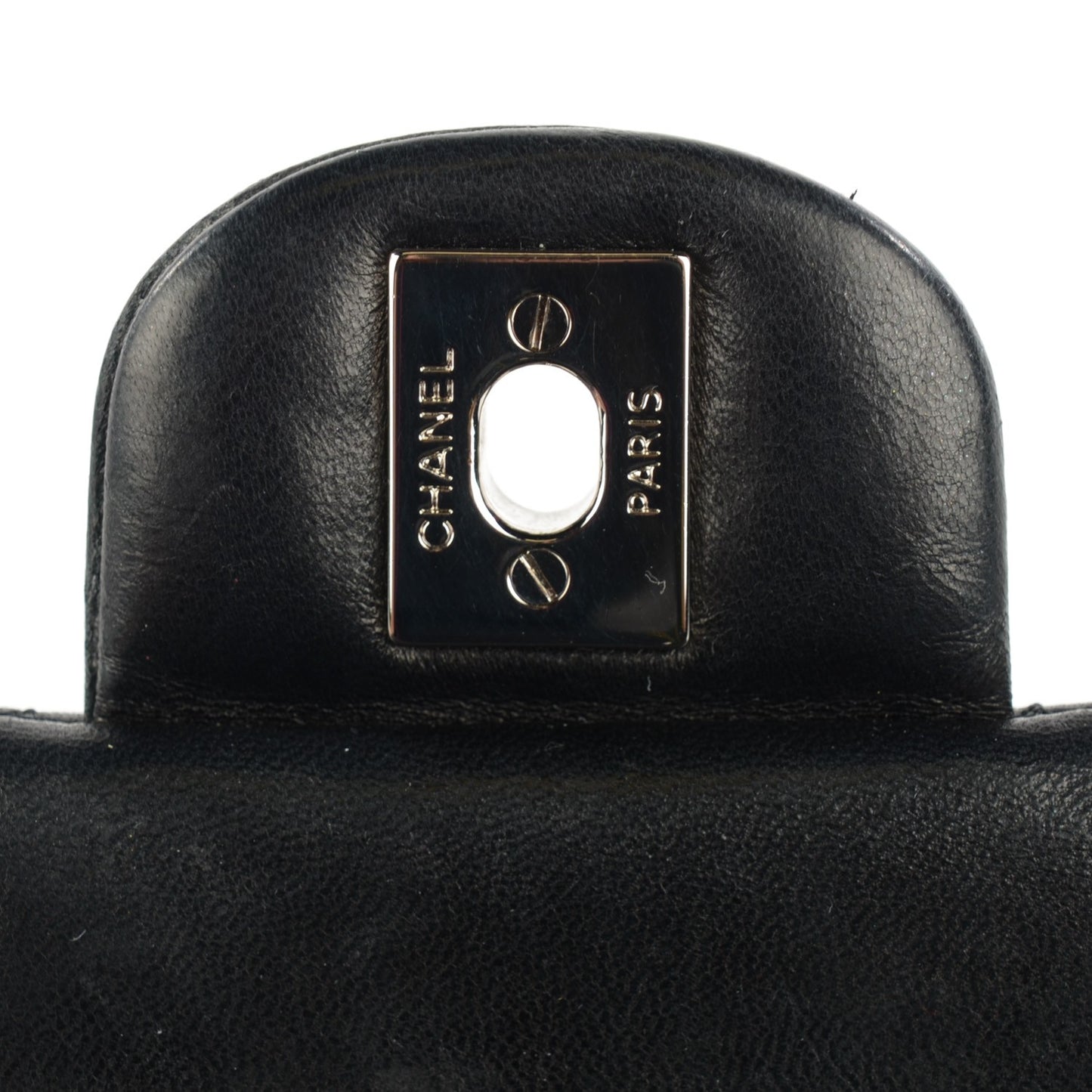 Lambskin Quilted Medium Double Flap Black