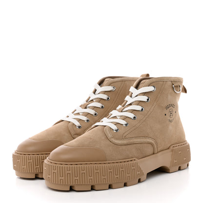 Hermes Suede Goatskin Itineraire Ankle Boot 40 Beige Argile 3 of 8