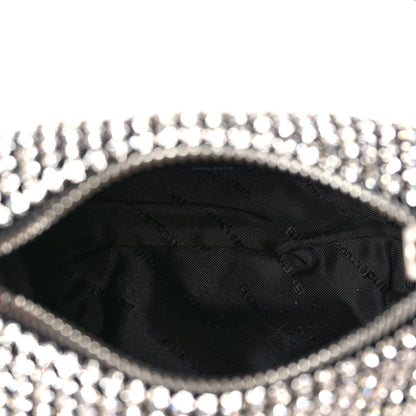 Alexander Wang Mesh Crystal Rhinestone Mini Heiress Pouch Black Silver 7 of 9
