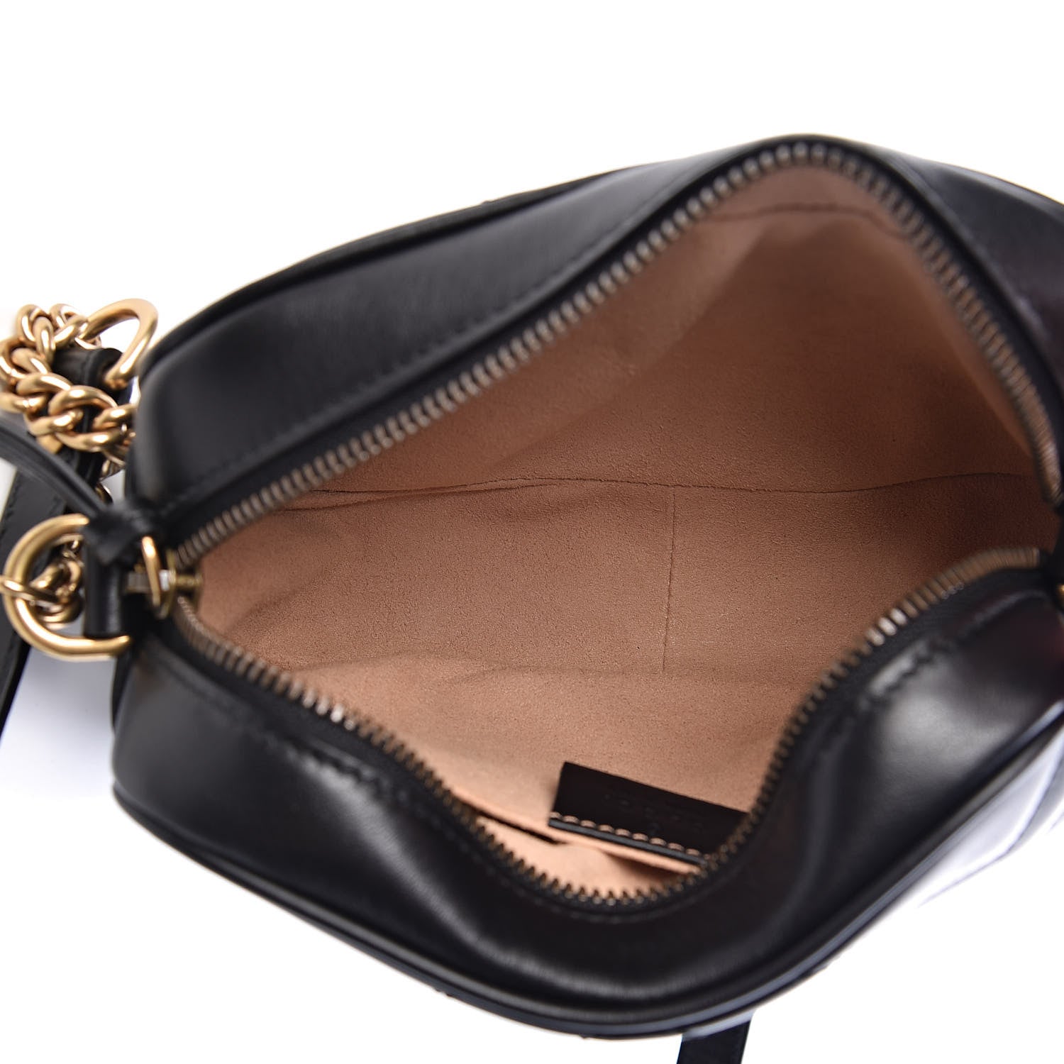 Gucci Calfskin Matelasse Mini GG Marmont Chain Shoulder Bag Black 5 of 10