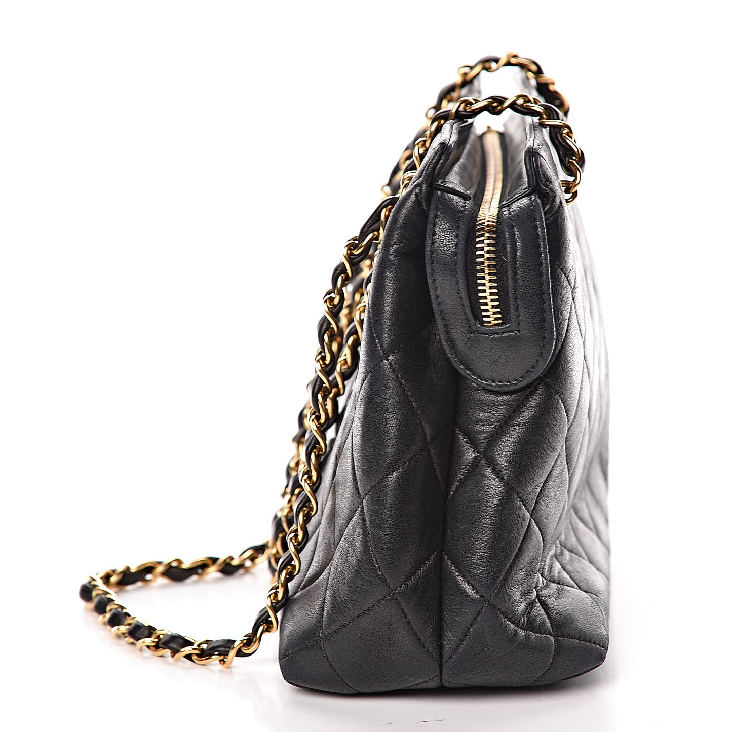 Lambskin Quilted Shoulder Bag Black