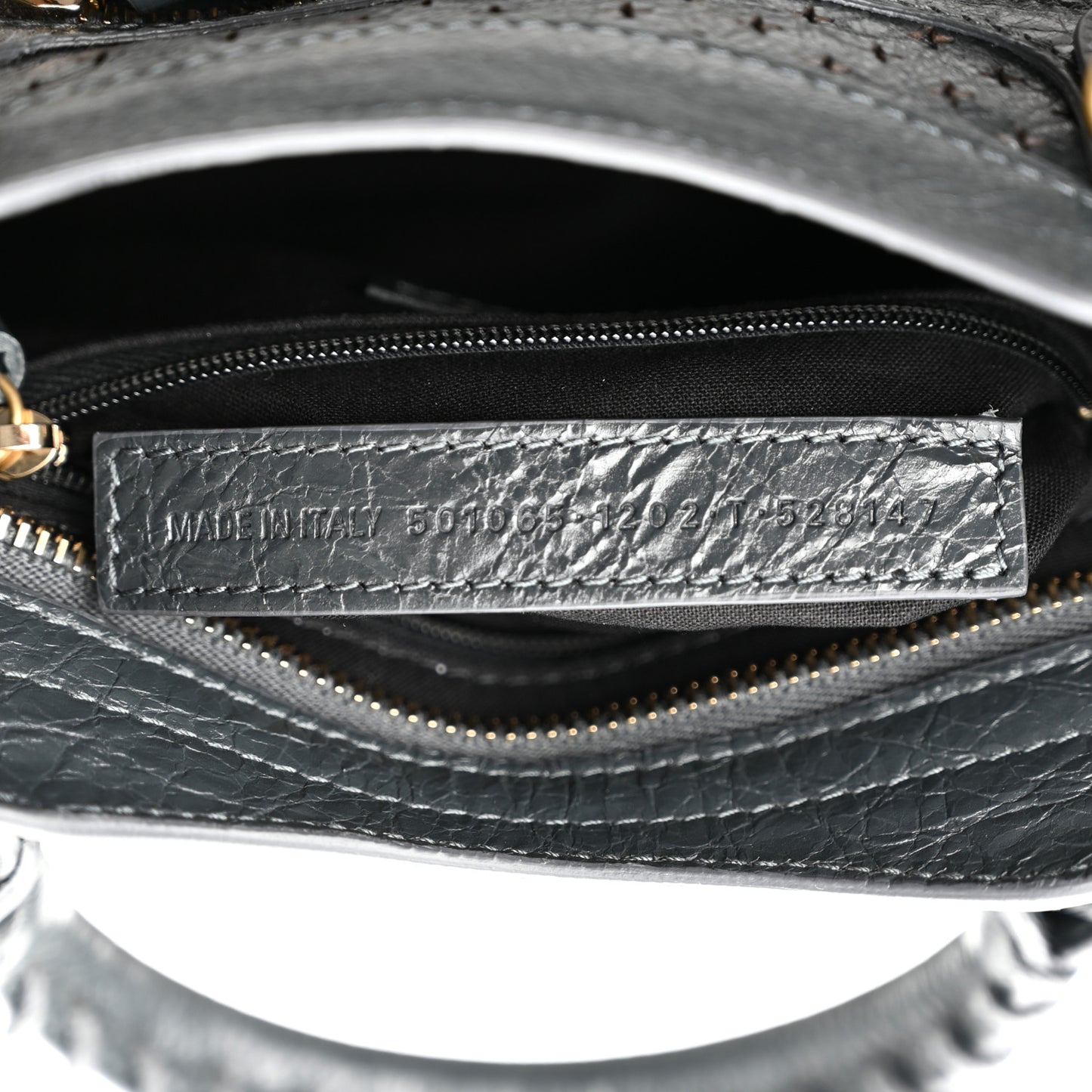 Agneau Stadio Laser Cut Cross Classic Gold Hardware Mini City Anthracite