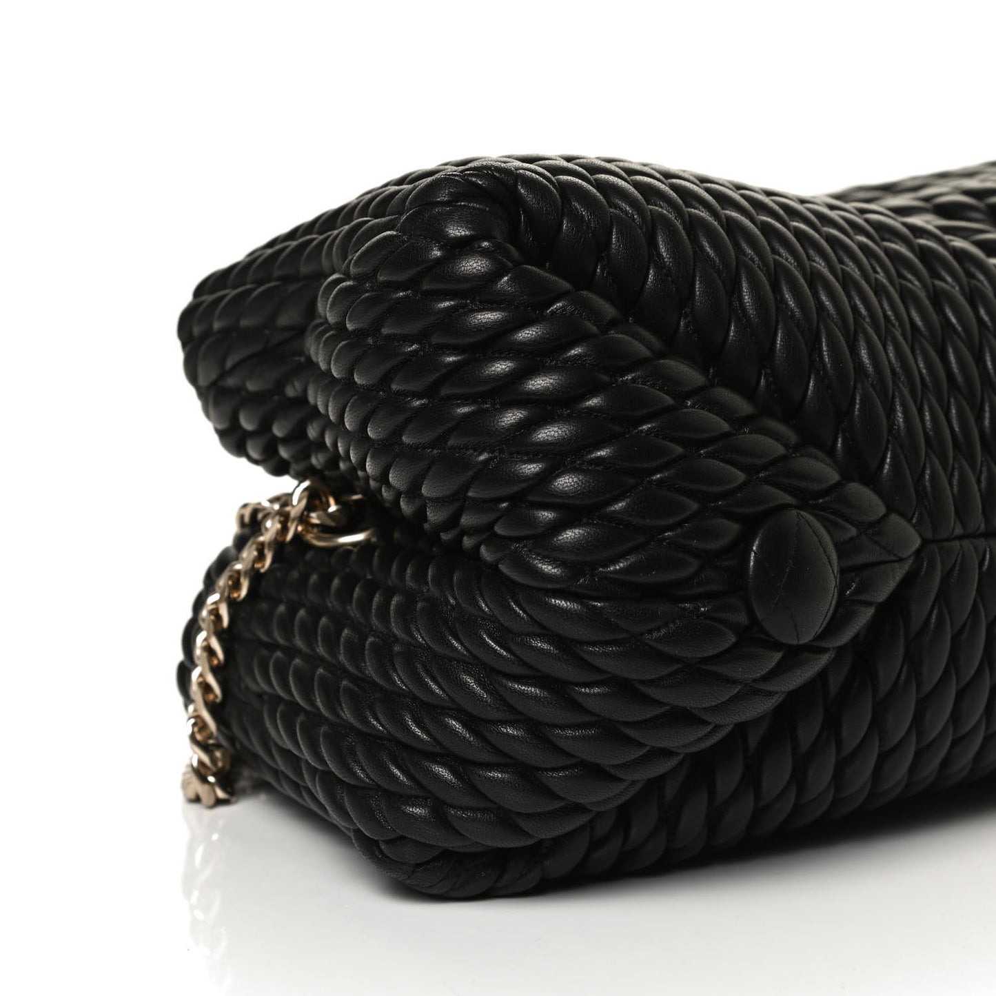 Lambskin Quilted Tobo Chain Shoulder Bag Black