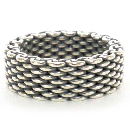 Tiffany Oxidized Sterling Silver Mesh Somerset Ring 5.75 2 of 4