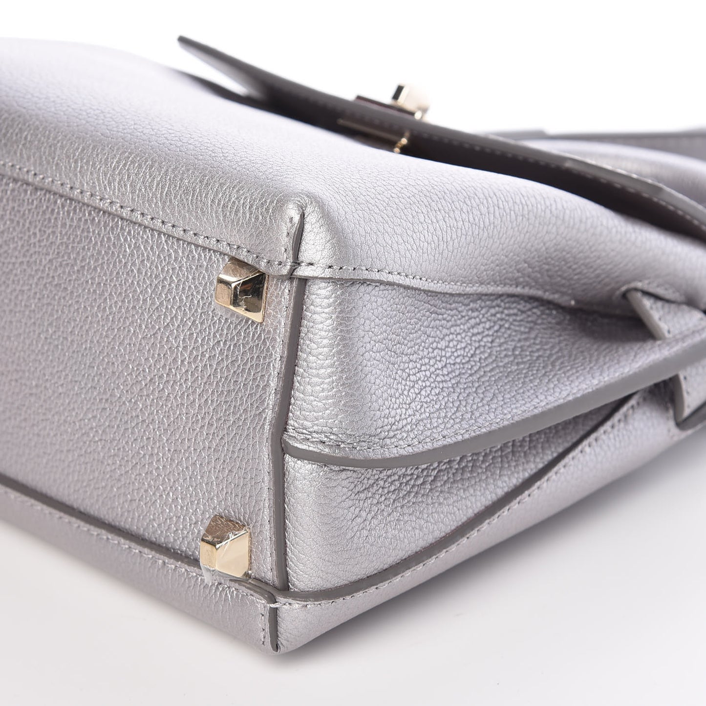 Grained Calfskin Milla Crossbody Spike Silver