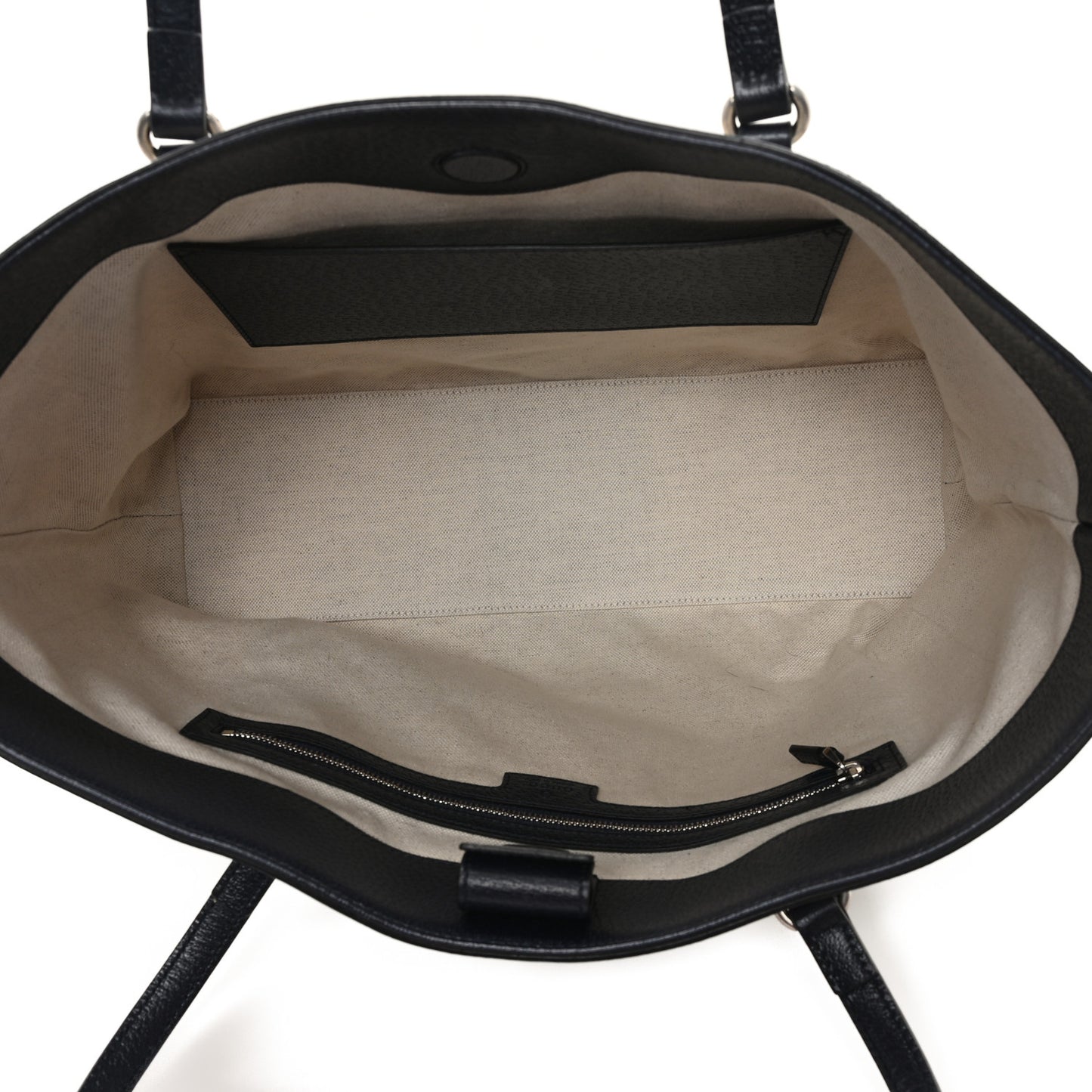 GG Supreme Monogram Textured Calfskin Web Medium Ophidia Shopping Tote Beige Blue