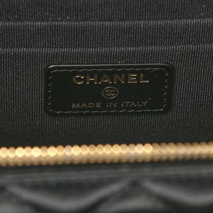 Chanel Lambskin Quilted Polly Pocket East West Top Vanity With Chain Black 7 of 12