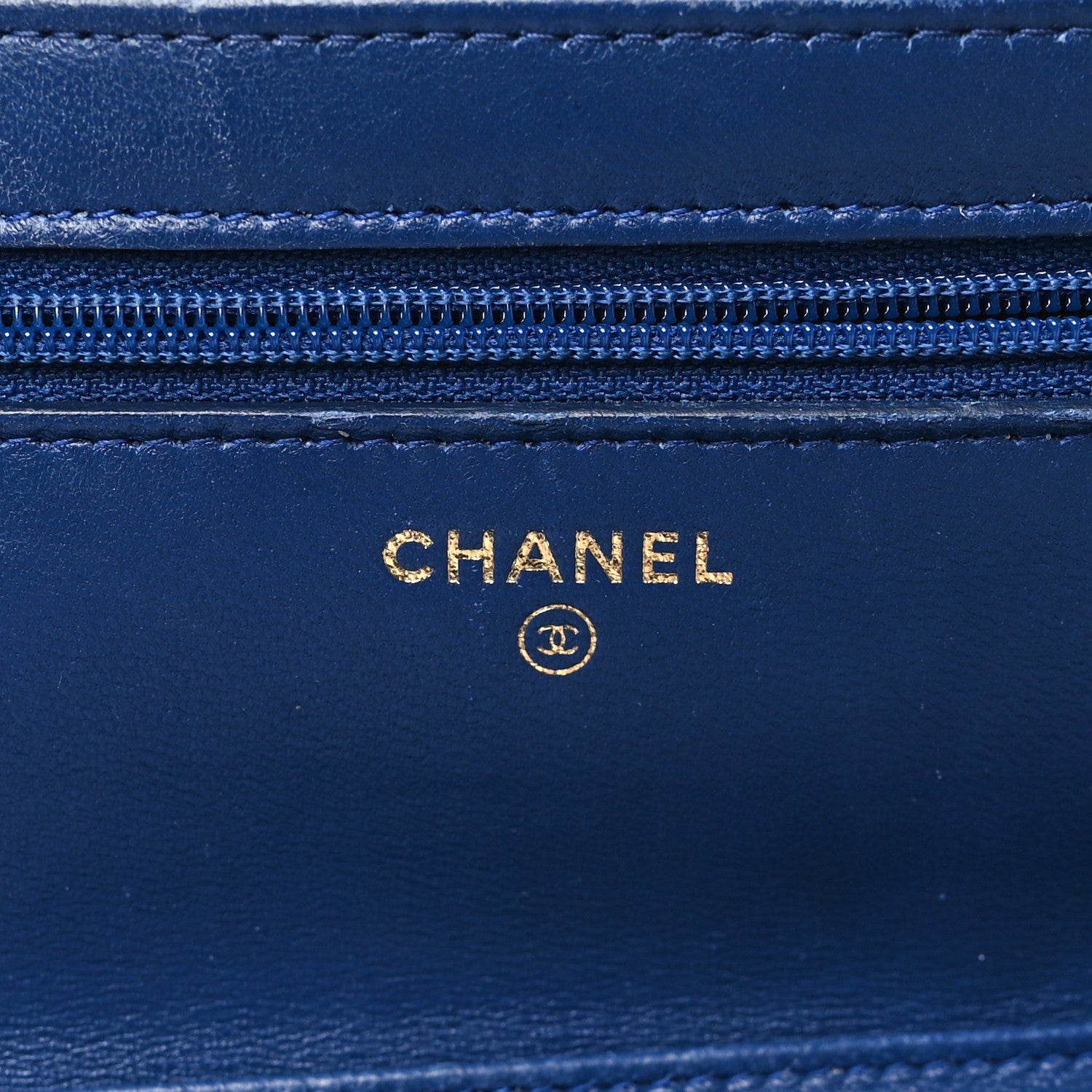Chanel Lambskin Quilted Elegant CC Wallet On Chain WOC Blue Black 6 of 15