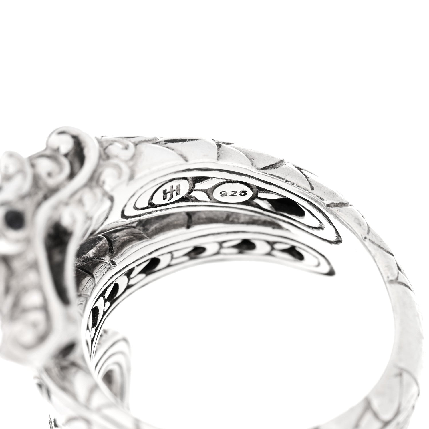 John Hardy Sterling Silver Blue Sapphire Legends Naga Dragon Coil Ring  54 7 5 of 5