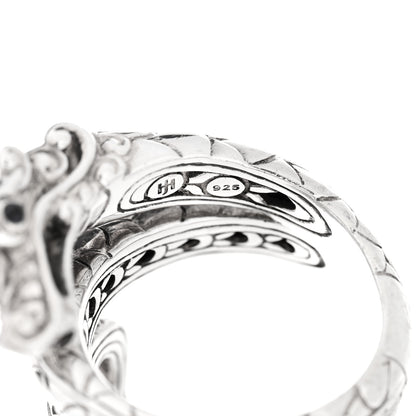 John Hardy Sterling Silver Blue Sapphire Legends Naga Dragon Coil Ring  54 7 5 of 5