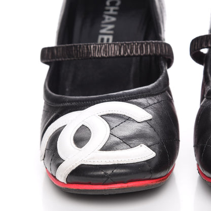 Chanel Calfskin Quilted Cambon Pumps 39.5 Black White 10 of 14