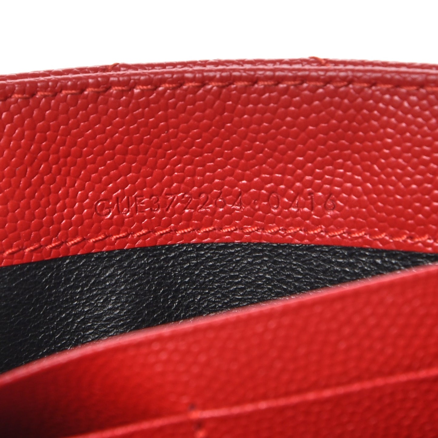 Grain De Poudre Matelasse Chevron Monogram Flap Wallet Red