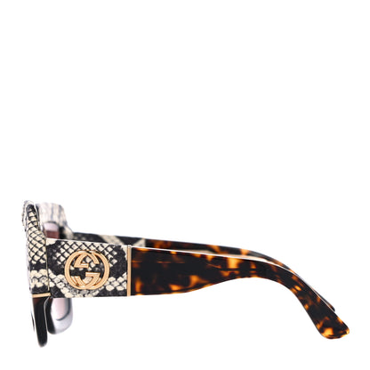 Gucci Snakeskin Acetate Square Sunglasses GG0484S Havana 2 of 8