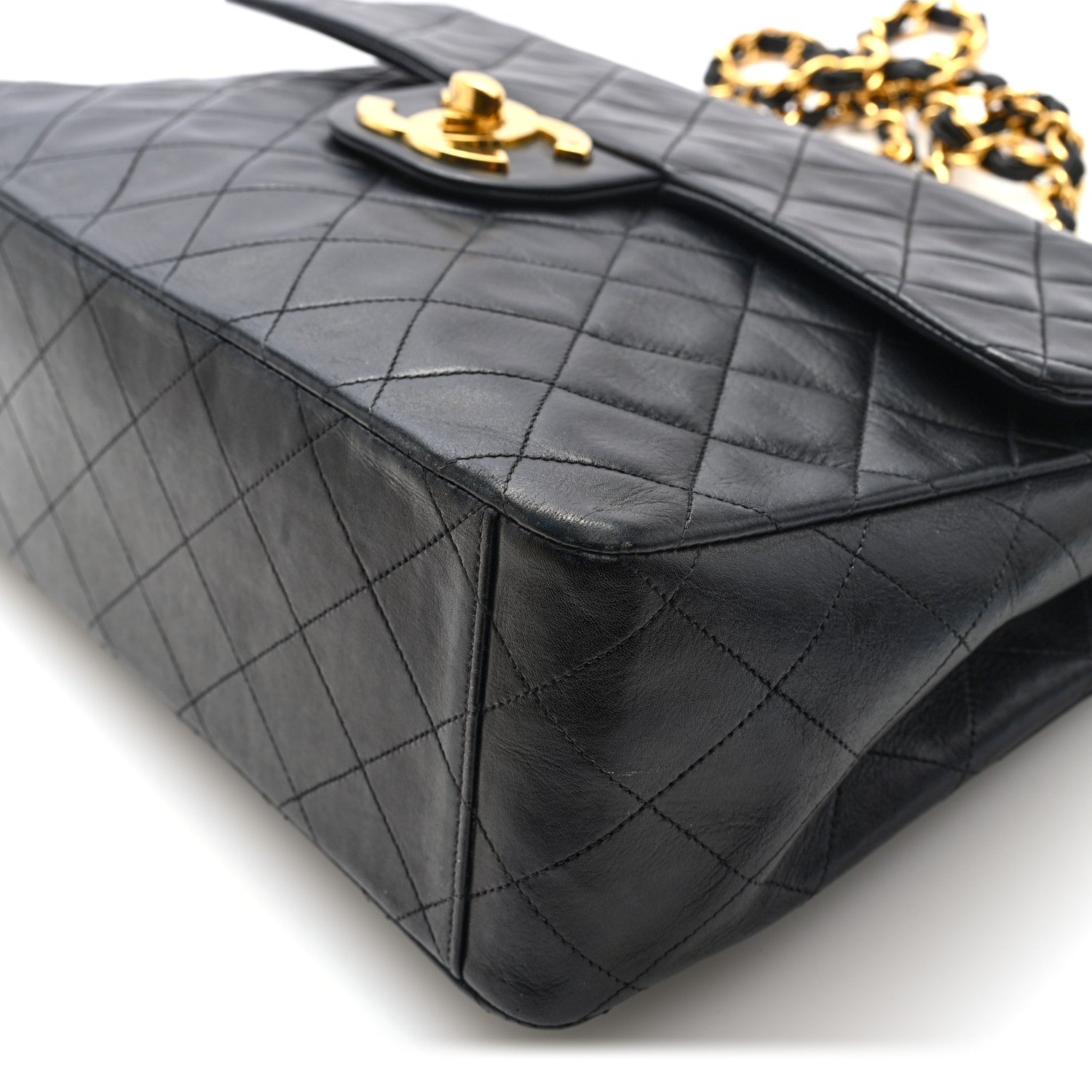 Chanel Lambskin Quilted XL Jumbo Single Flap Black 10 of 10