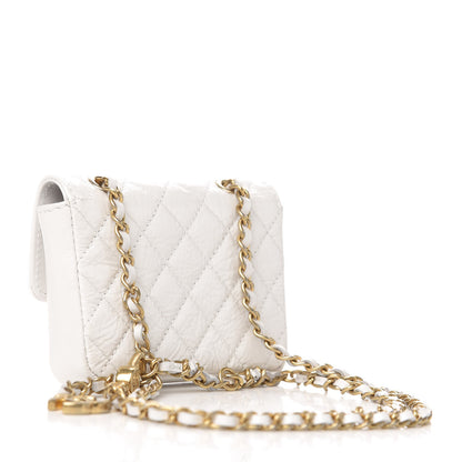 Chanel Shiny Aged Calfskin Quilted Waist Belt Bag White 3 of 11
