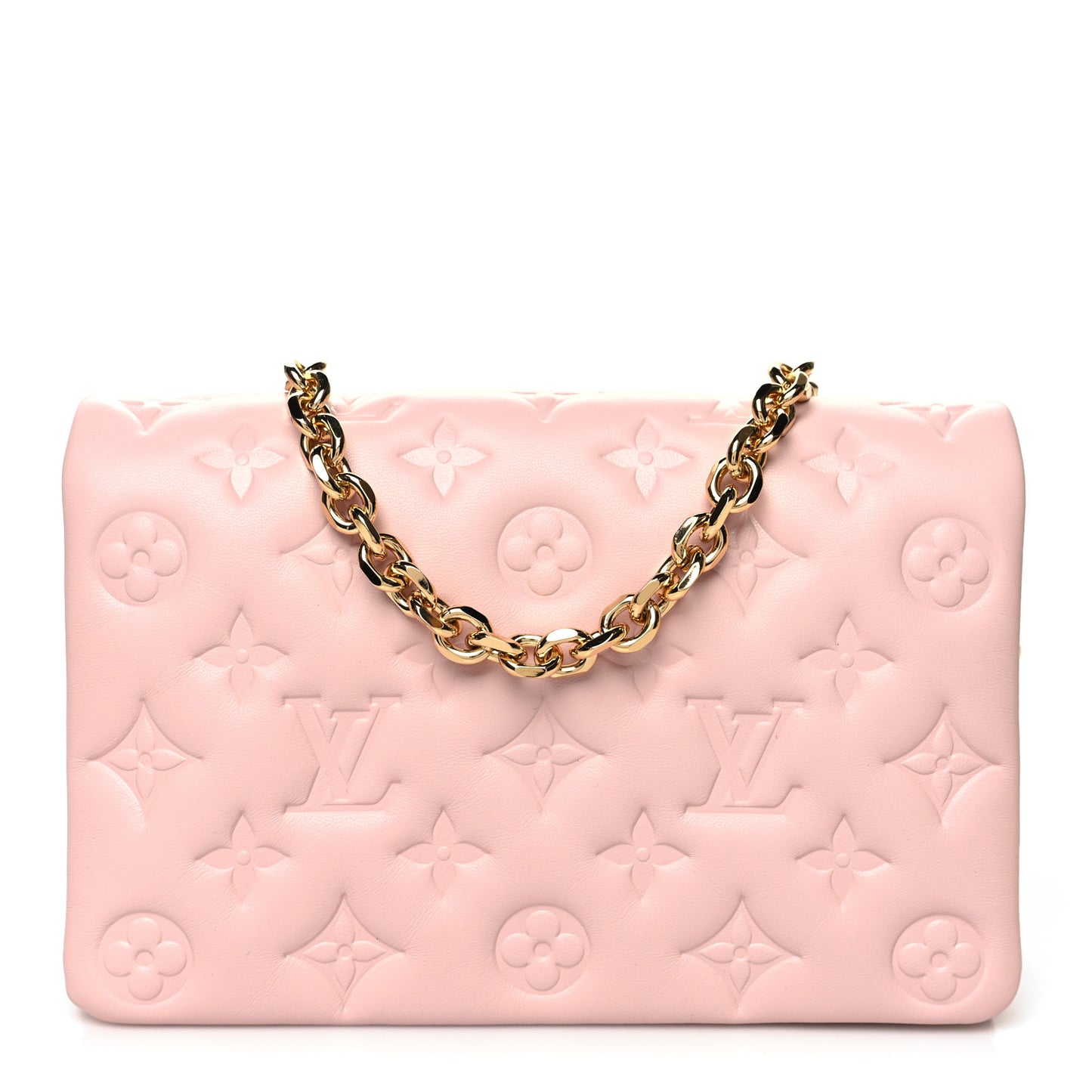 Lambskin Embossed Monogram Pochette Coussin Rose