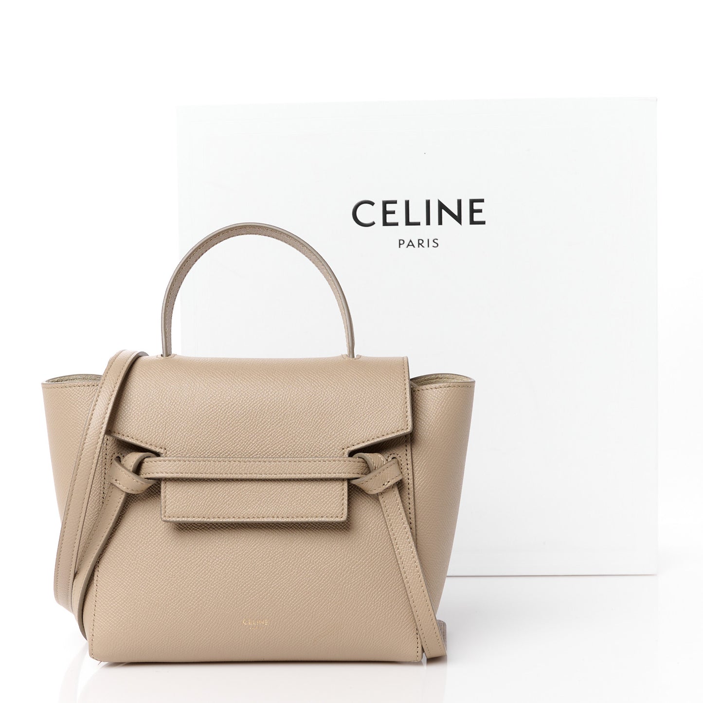 Grained Calfskin Nano Belt Bag Light Taupe