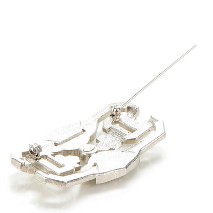 Chanel Crystal CC Brooch Silver 3 of 5