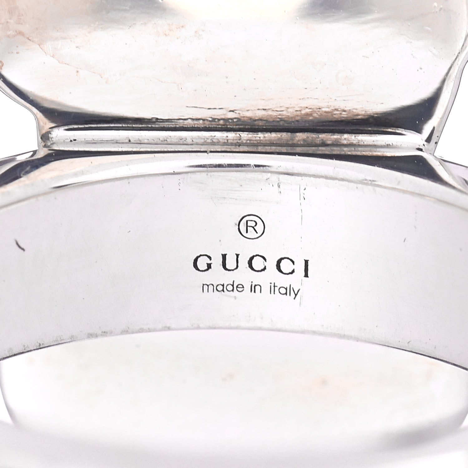 Gucci Sterling Silver Enamel Orso Ring 53 6.5 5 of 5
