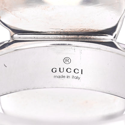 Gucci Sterling Silver Enamel Orso Ring 53 6.5 5 of 5