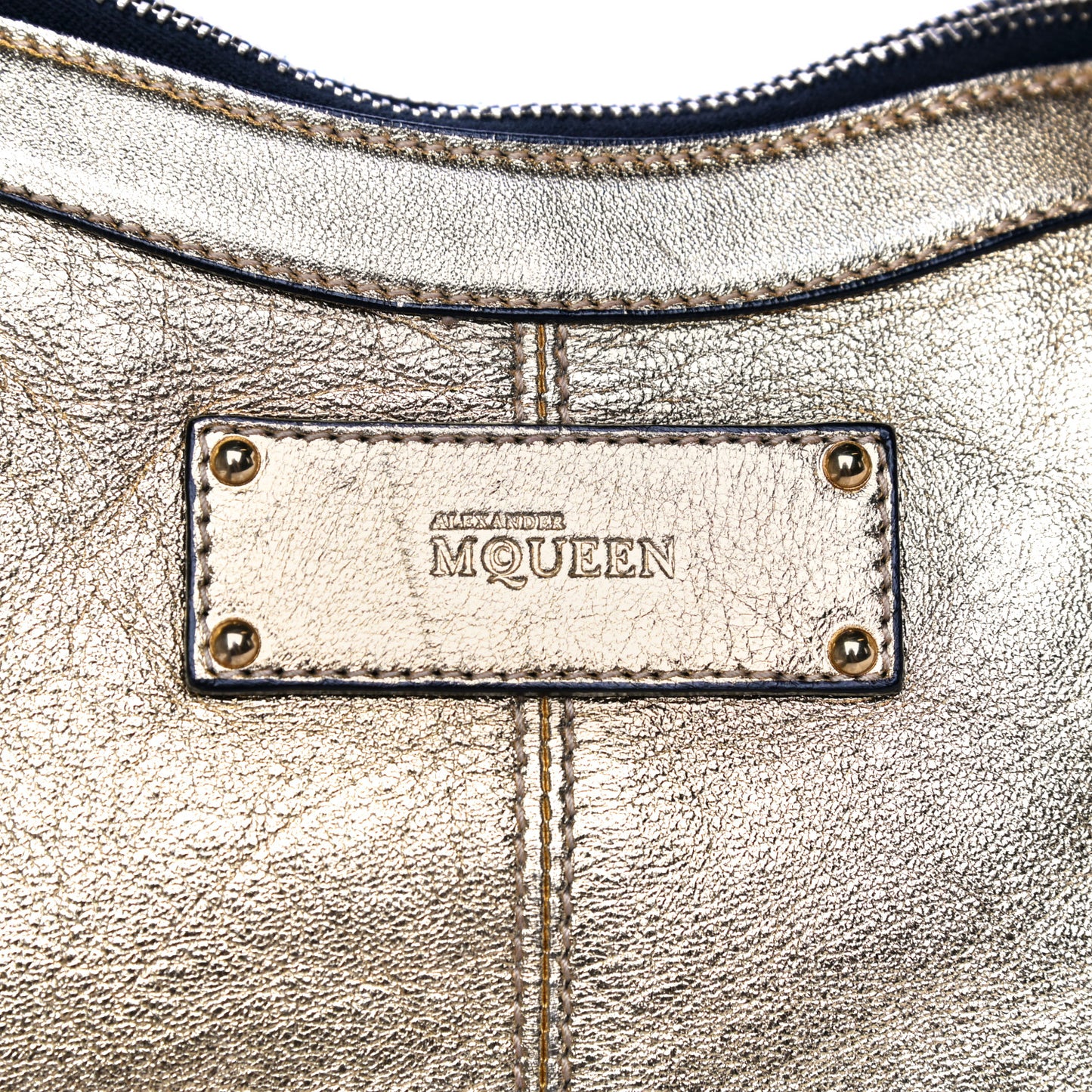Metallic Lambskin De Manta Clutch Gold