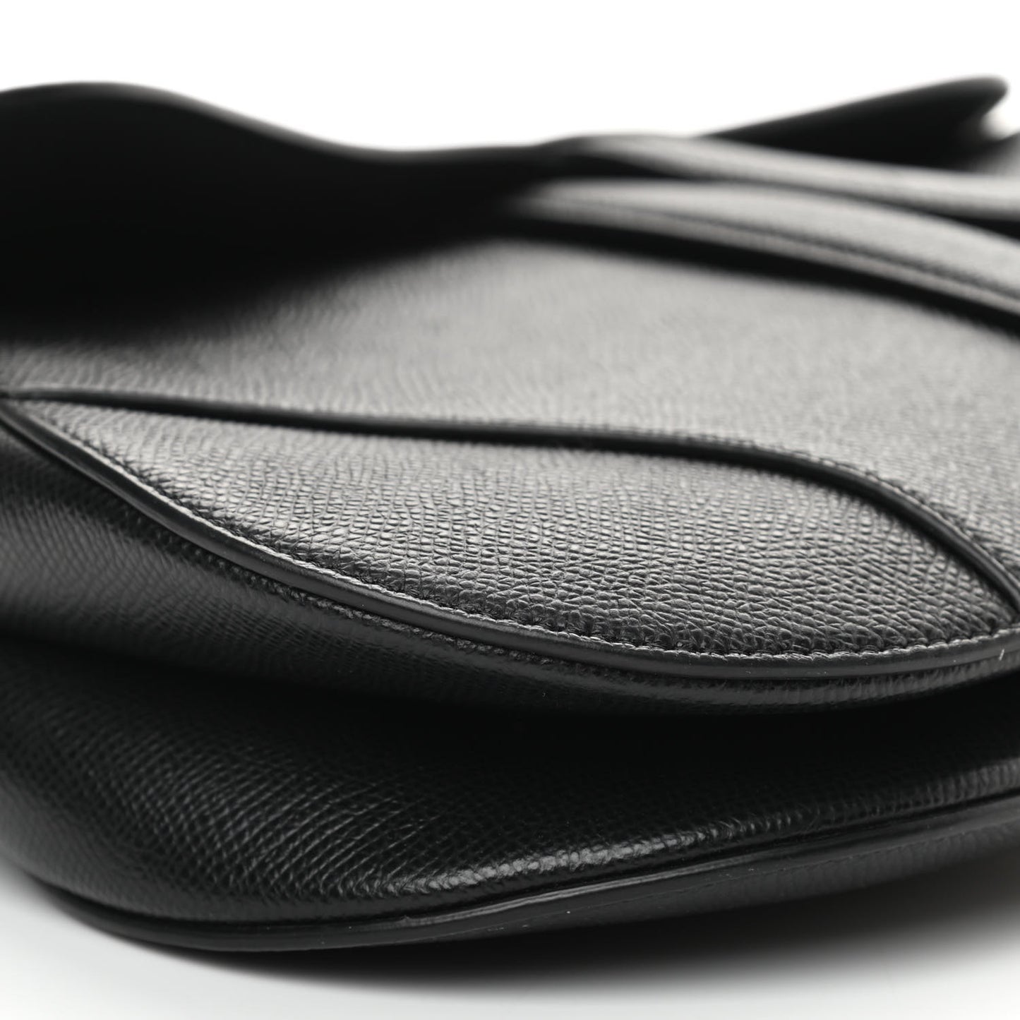 Grained Calfskin Saddle Bag Black