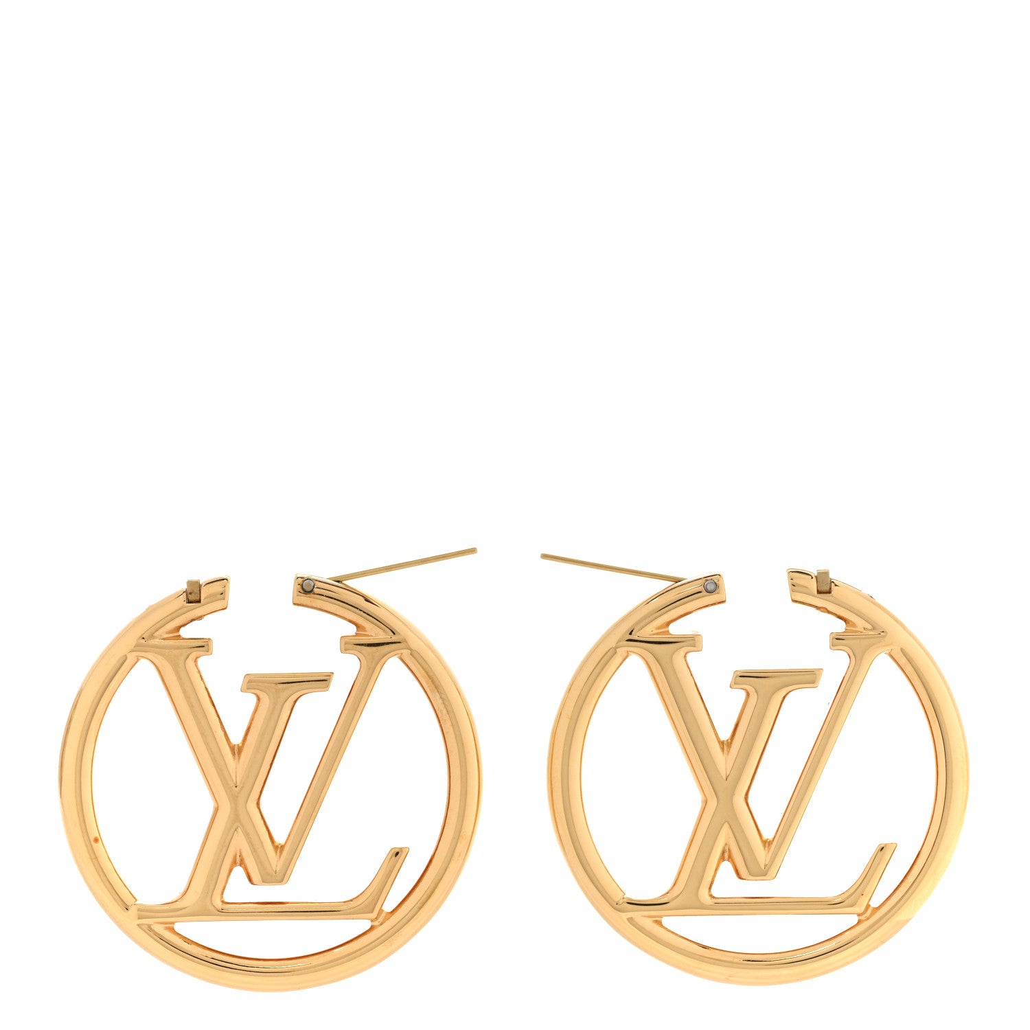 Louis Vuitton Metal Louise Hoop Earrings Gold 3 of 5