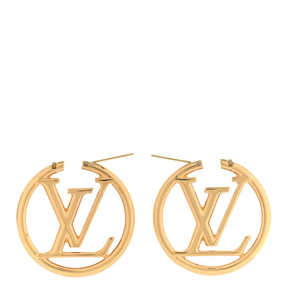 Louis Vuitton Metal Louise Hoop Earrings Gold 3 of 5