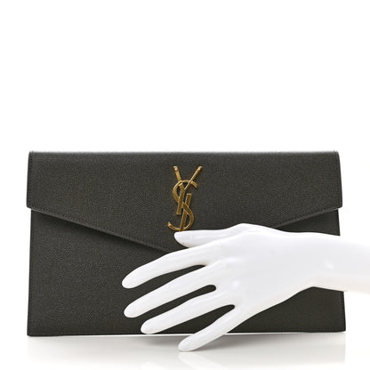 Saint Laurent Grain De Poudre Uptown Pouch Pebble 2 of 7