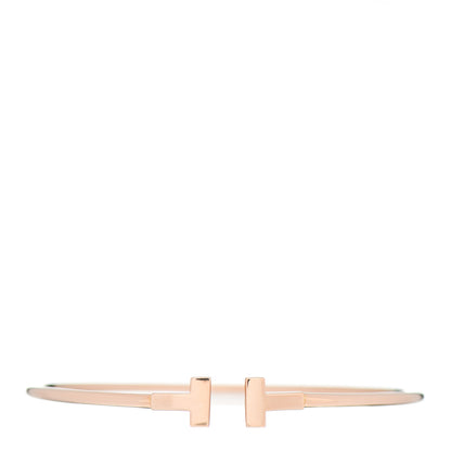 Tiffany 18K Rose Gold Narrow T Wire Bracelet 1 of 5